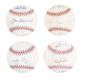 Lot of (4) New York Yankees Coaches & Captains Multi-Signed Baseballs From The Willie Randolph Collection (Randolph LOA & Beckett PreCert)